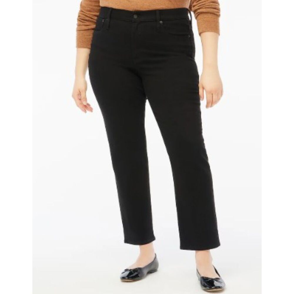 J.Crew Petite Essential Straight Jean 31P NWT All-Day Stretch Slim Black BT024